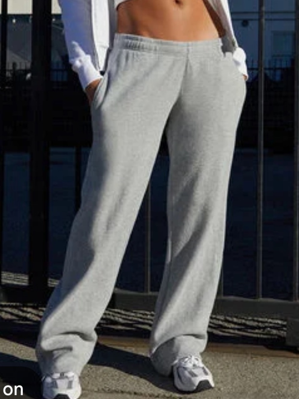 John Galt Brandy Melville Anastasia Sweatpants Gray Wide Leg Sweatpants